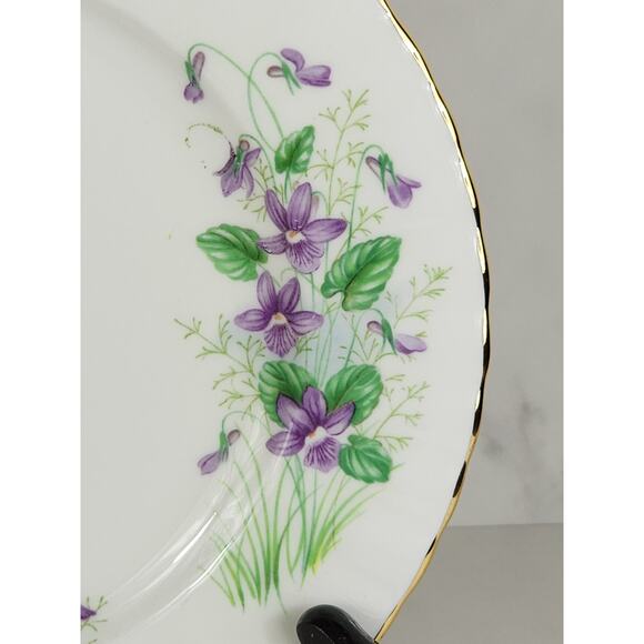 Royal Albert March Violet Wild Flower Year 1987 Bone China 8" Wall Decor England - Picture 9 of 14